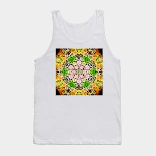 Dot Mandala Flower Pink Green and Yellow Tank Top